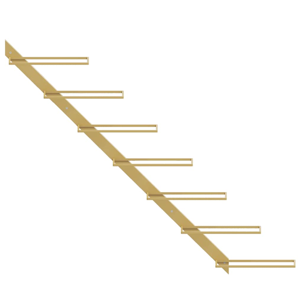 Wand-Weinregale für 7 Flaschen 2 Stk. Golden Metall