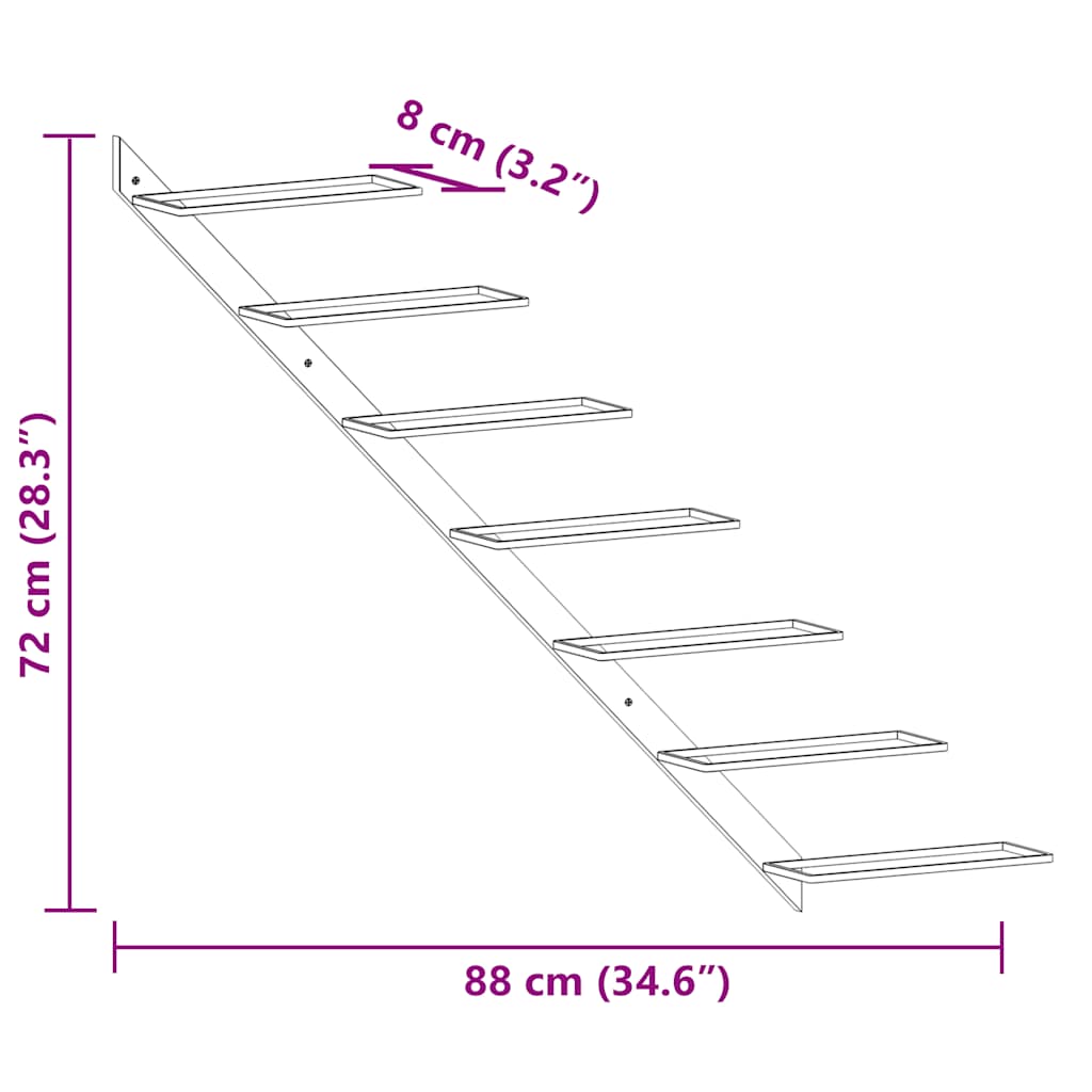 Wand-Weinregale für 7 Flaschen 2 Stk. Golden Metall