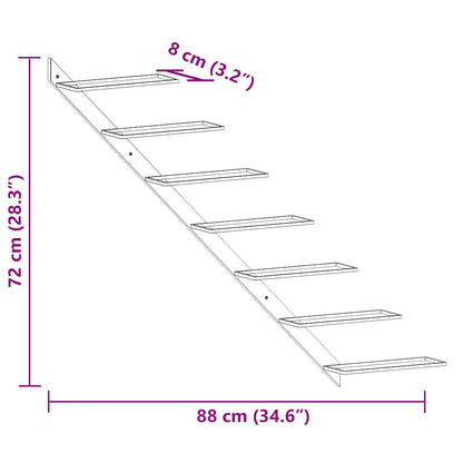 Wand-Weinregale für 7 Flaschen 2 Stk. Golden Metall