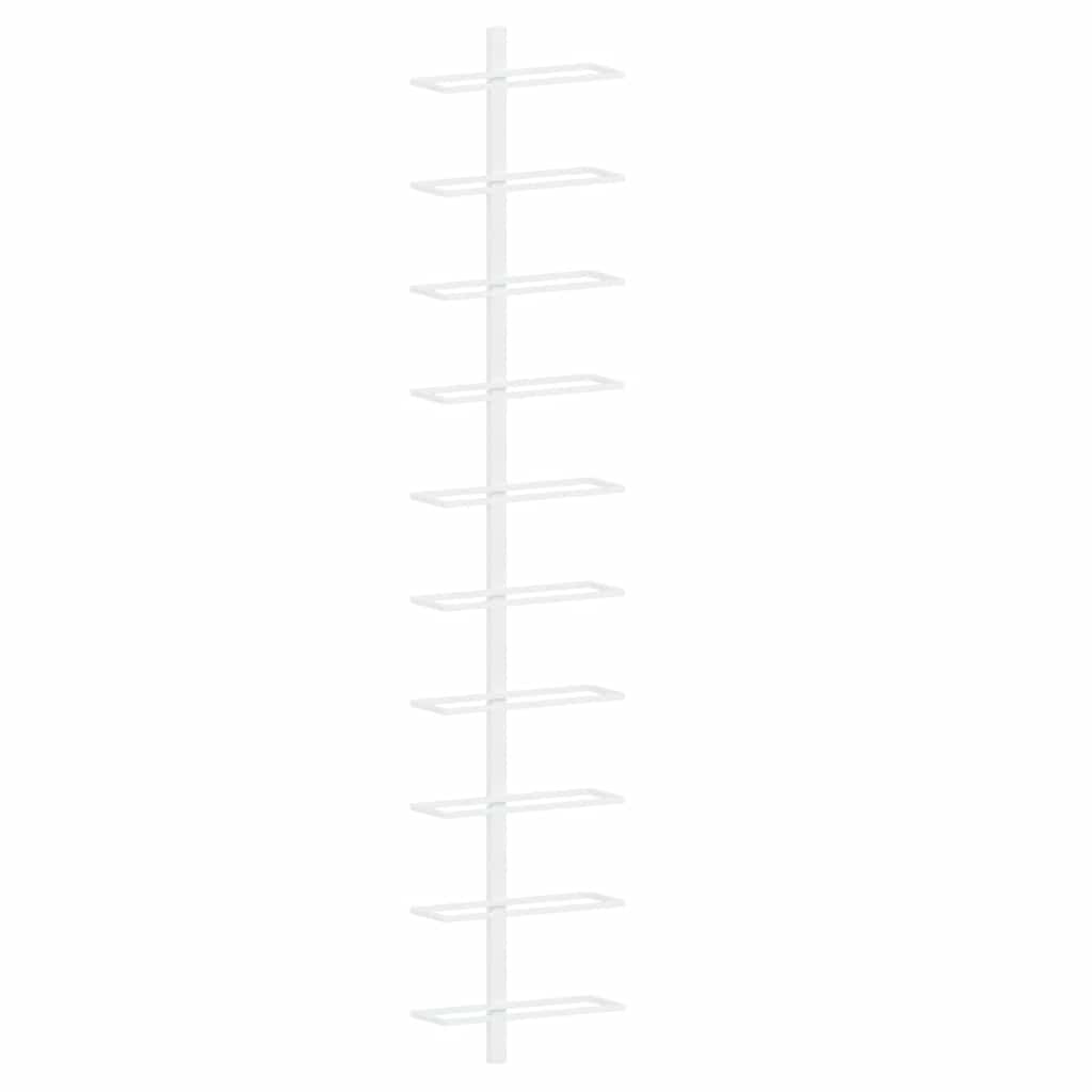 Wand-Weinregale für 10 Flaschen 2 Stk. Weiß Metall