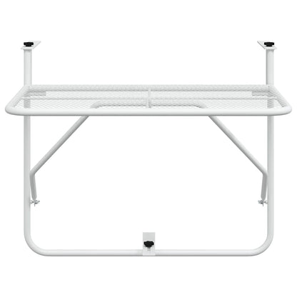 vidaXL Balkontisch Weiß 60x40 cm Stahl