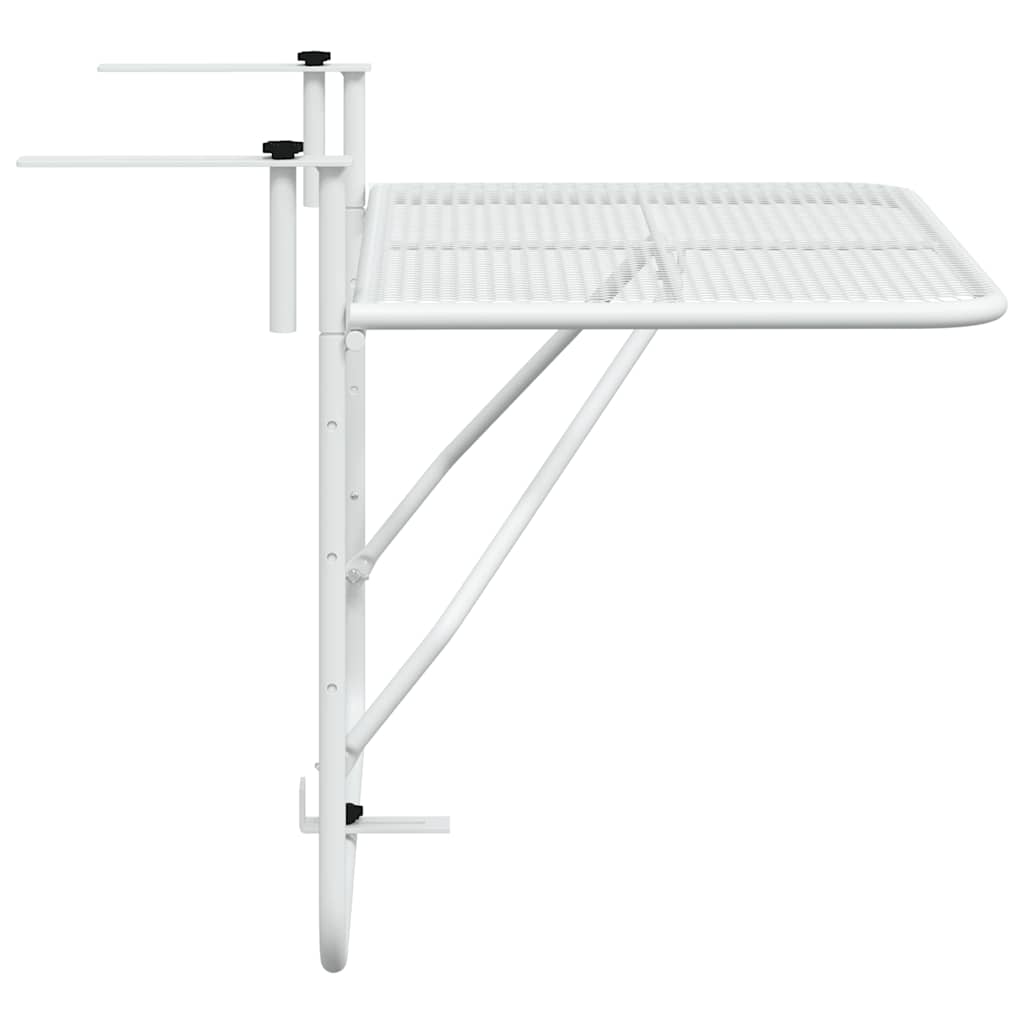 vidaXL Balkontisch Weiß 60x40 cm Stahl