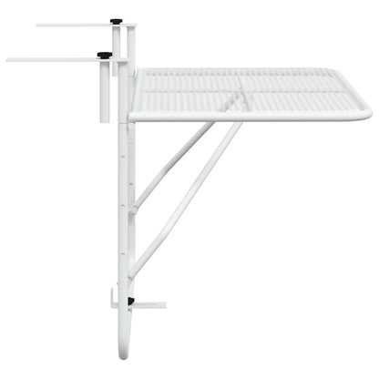 vidaXL Balkontisch Weiß 60x40 cm Stahl