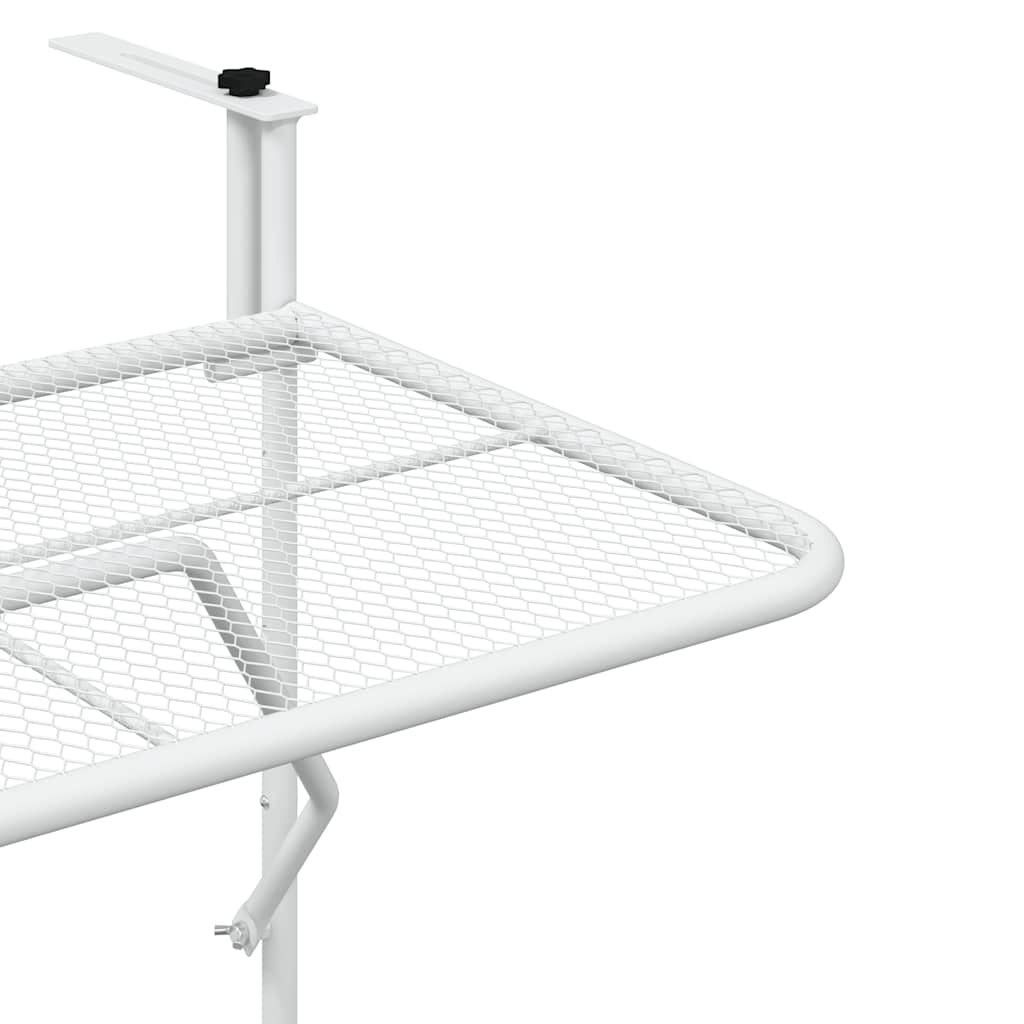 vidaXL Balkontisch Weiß 60x40 cm Stahl