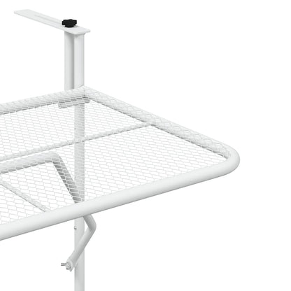 vidaXL Balkontisch Weiß 60x40 cm Stahl