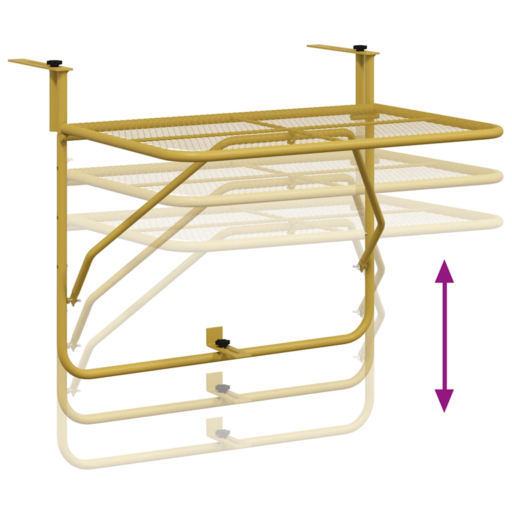 vidaXL Balkontisch Golden 60x40 cm Stahl