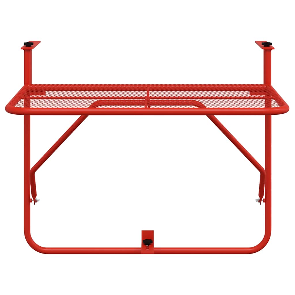 vidaXL Balkontisch Rot 60x40 cm Stahl