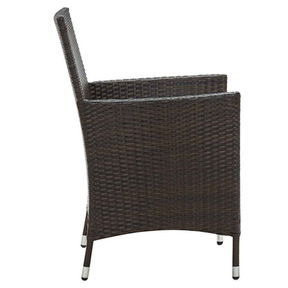 vidaXL Salle à manger de jardin 5 pcs avec coussins résine tressée marron