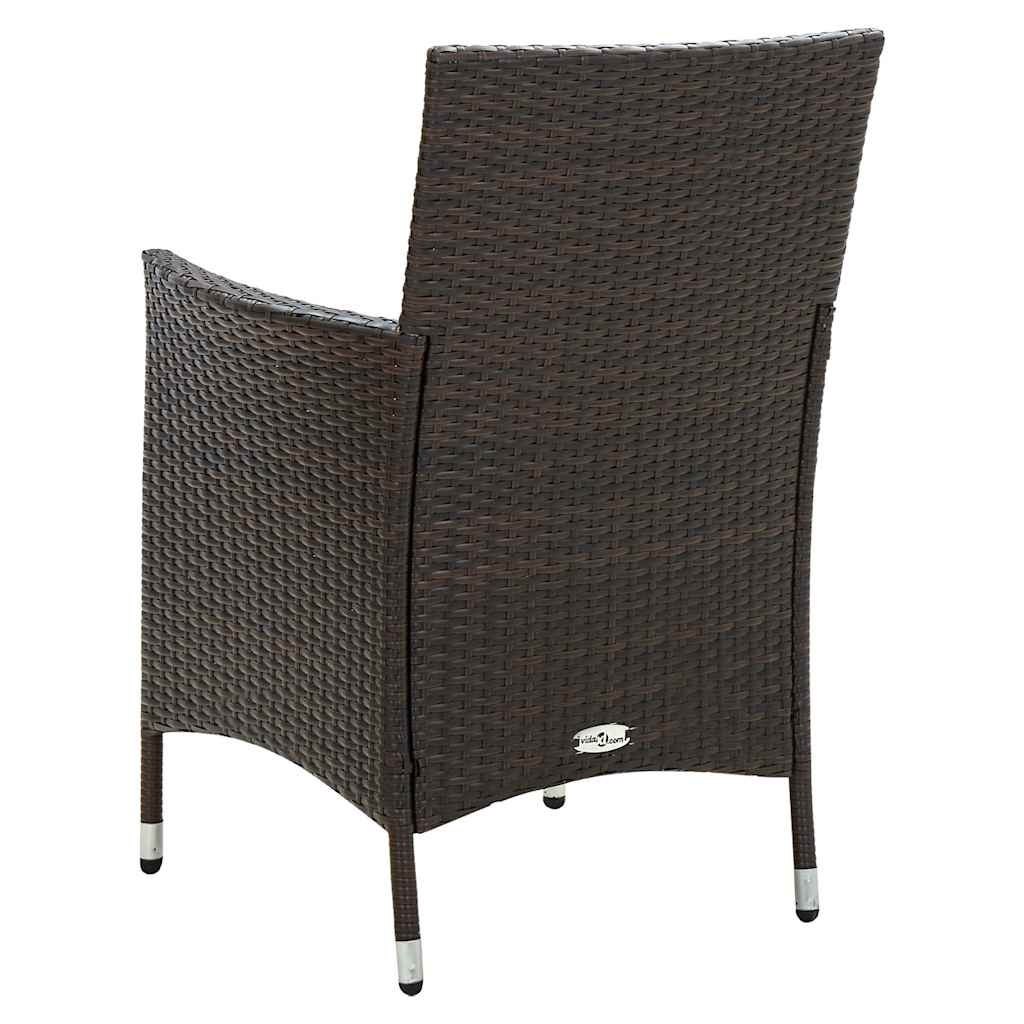 vidaXL Salle à manger de jardin 5 pcs avec coussins résine tressée marron