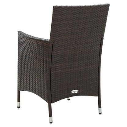 vidaXL Salle à manger de jardin 5 pcs avec coussins résine tressée marron