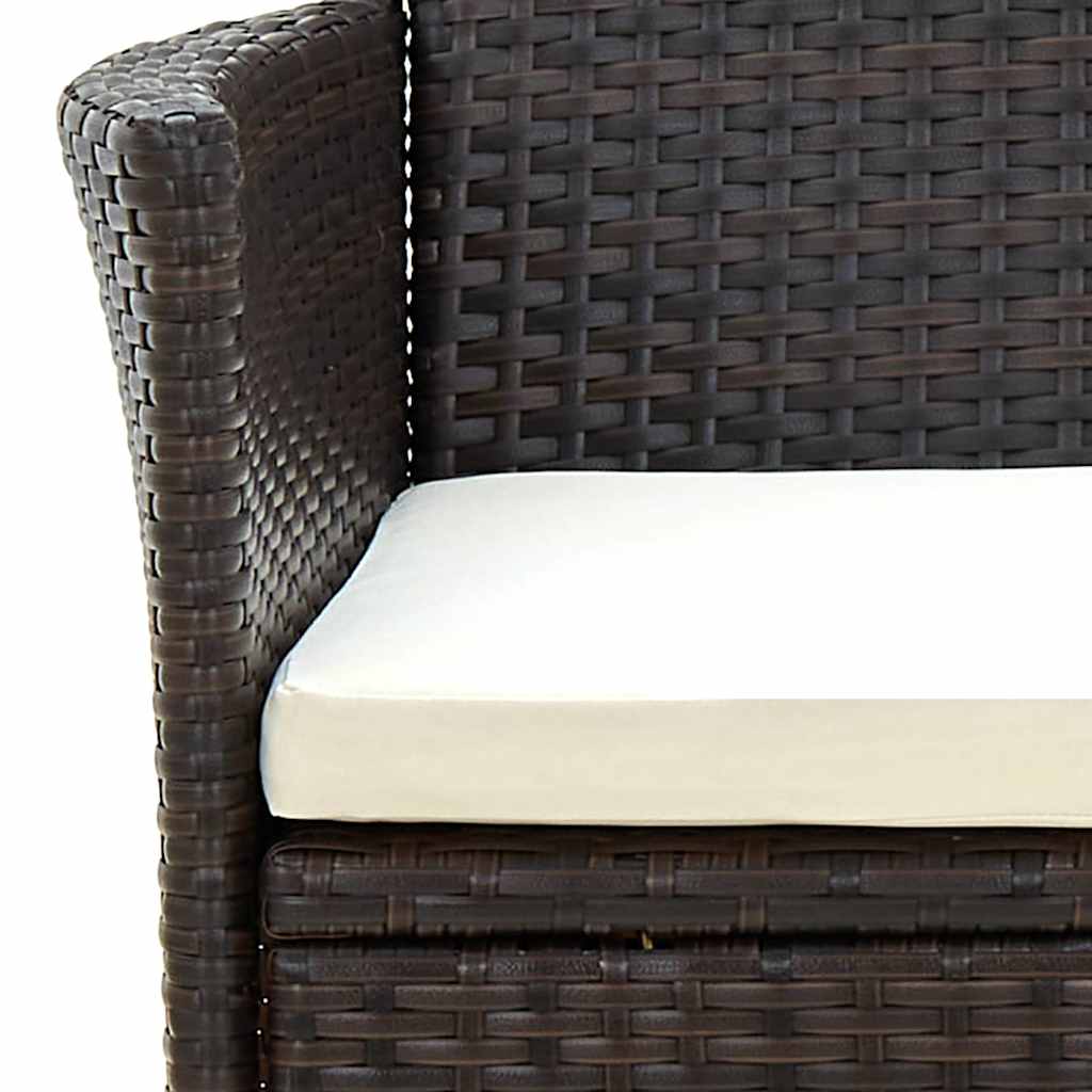 vidaXL Salle à manger de jardin 5 pcs avec coussins résine tressée marron