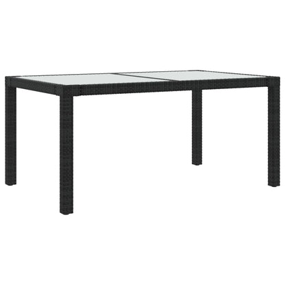 vidaXL 5-tlg. Garten-Essgruppe mit Kissen Poly Rattan Schwarz