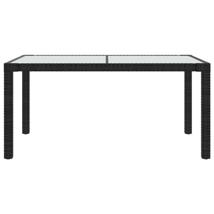 vidaXL 5-tlg. Garten-Essgruppe mit Kissen Poly Rattan Schwarz