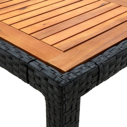 vidaXL 5-tlg. Garten-Essgruppe mit Kissen Poly Rattan Schwarz