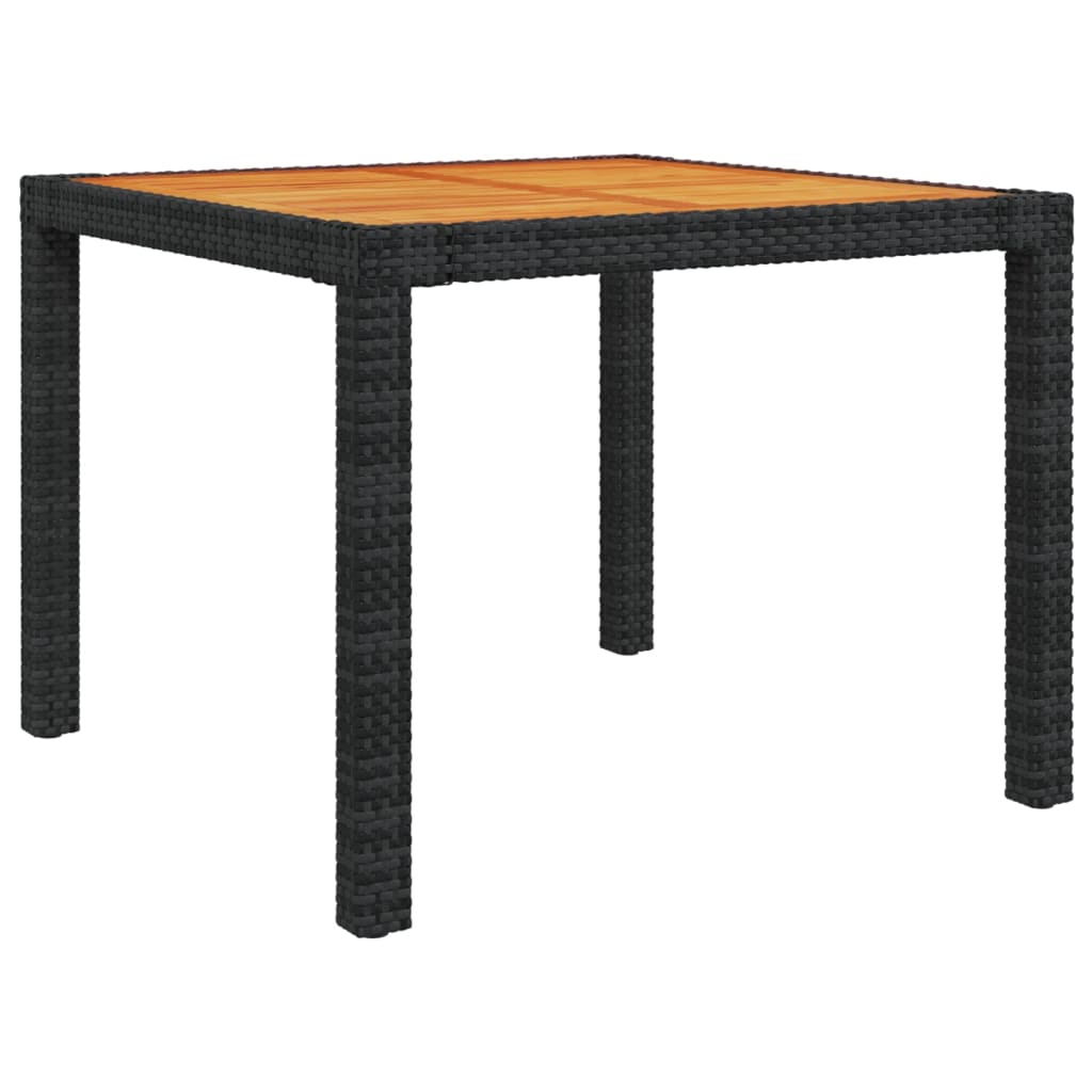 vidaXL 5-tlg. Garten-Essgruppe mit Kissen Poly Rattan Schwarz