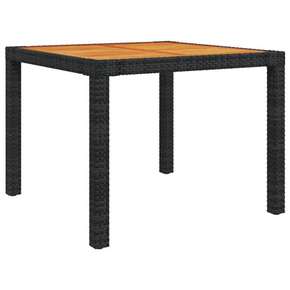 vidaXL 5-tlg. Garten-Essgruppe mit Kissen Poly Rattan Schwarz