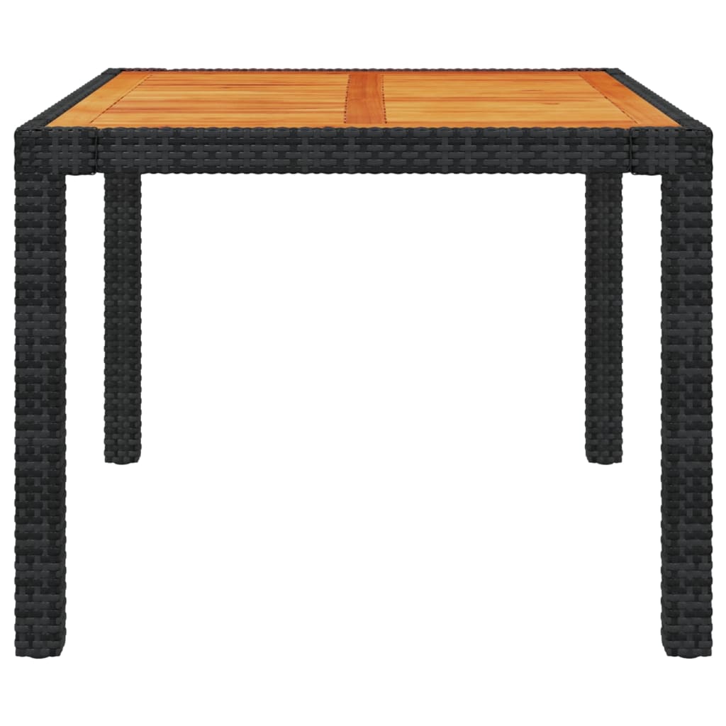 vidaXL 5-tlg. Garten-Essgruppe mit Kissen Poly Rattan Schwarz