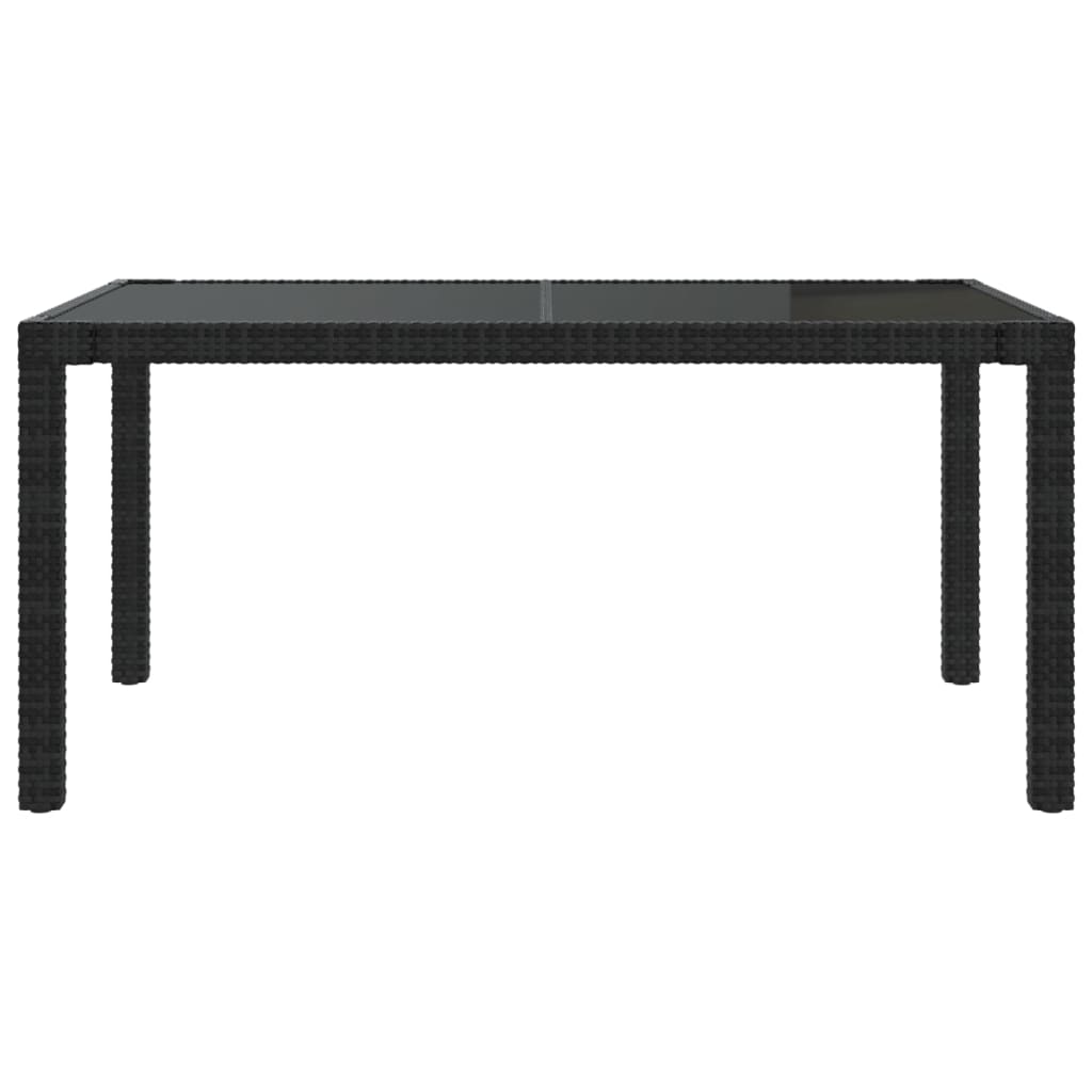 vidaXL 5-tlg. Garten-Essgruppe mit Kissen Poly Rattan Schwarz