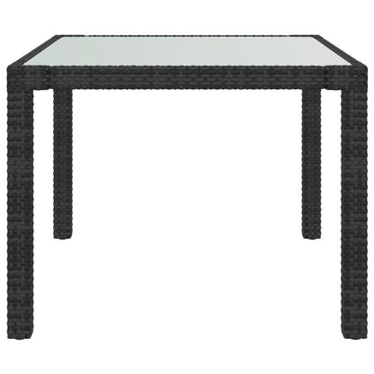 vidaXL 5-tlg. Garten-Essgruppe mit Kissen Poly Rattan Schwarz