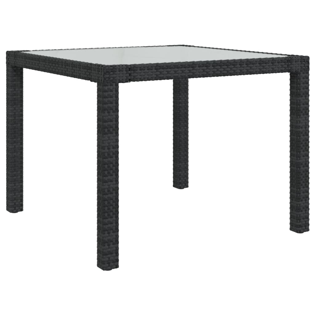 vidaXL 5-tlg. Garten-Essgruppe mit Kissen Poly Rattan Schwarz