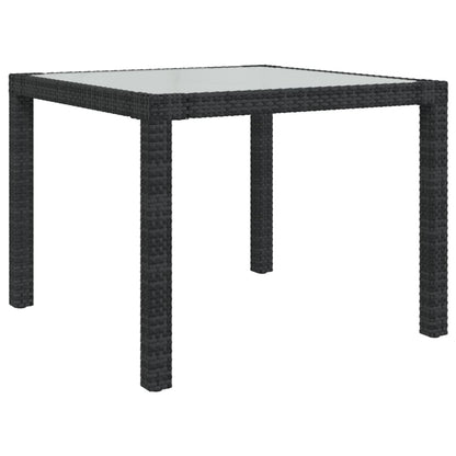 vidaXL 5-tlg. Garten-Essgruppe mit Kissen Poly Rattan Schwarz