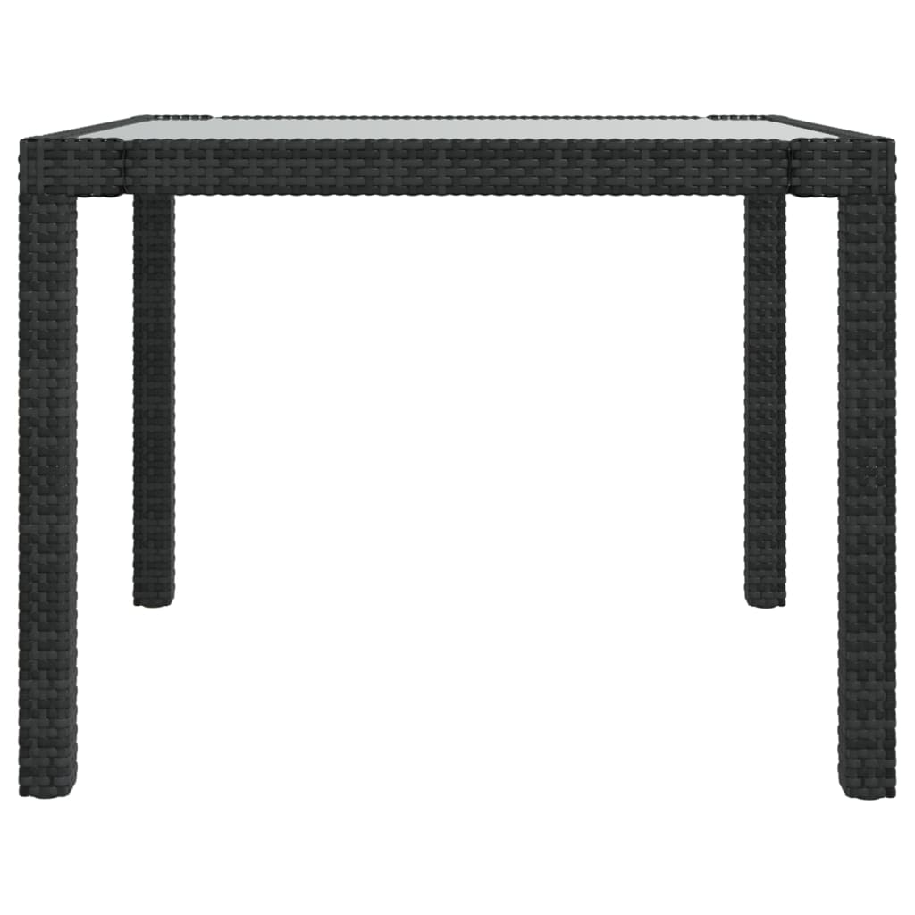 vidaXL 5-tlg. Garten-Essgruppe mit Kissen Poly Rattan Schwarz