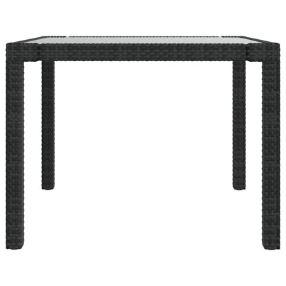 vidaXL 5-tlg. Garten-Essgruppe mit Kissen Poly Rattan Schwarz