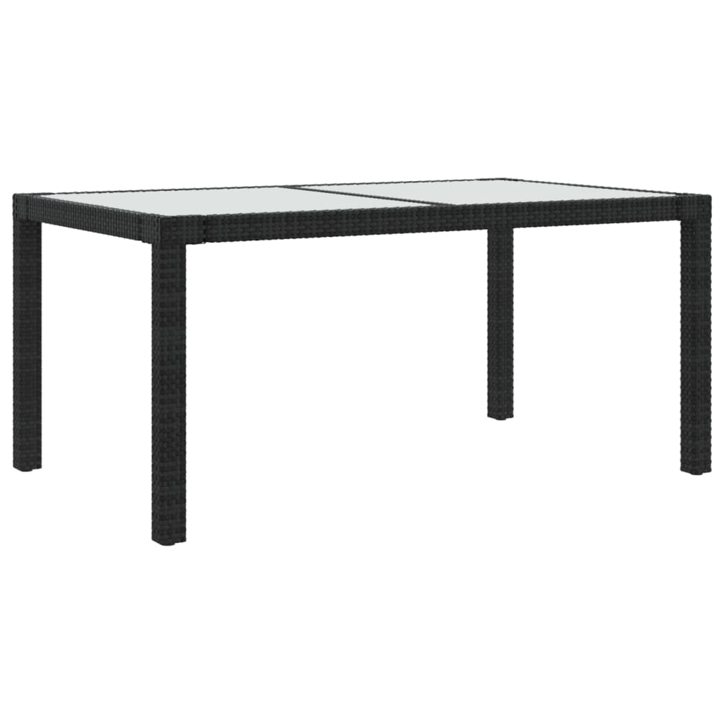 vidaXL 5-tlg. Garten-Essgruppe mit Kissen Poly Rattan Schwarz
