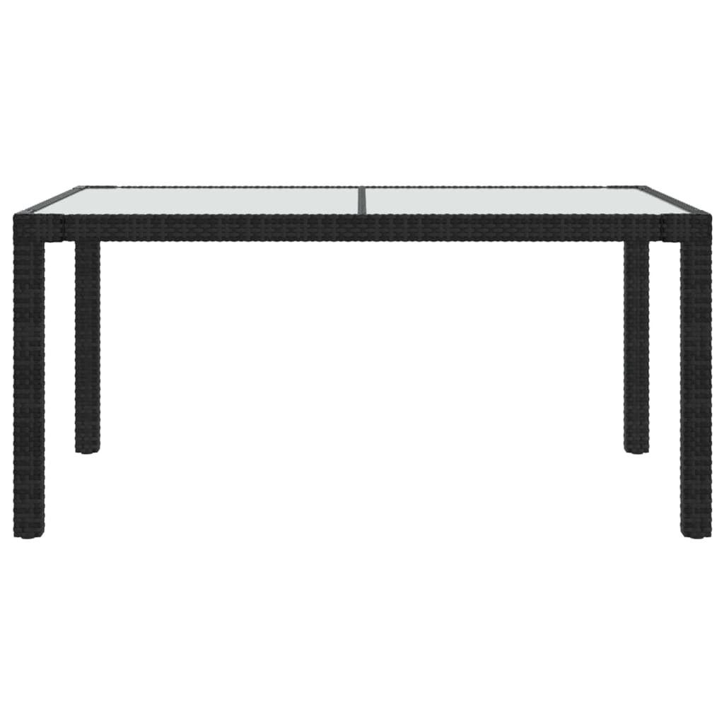 vidaXL 5-tlg. Garten-Essgruppe mit Kissen Poly Rattan Schwarz