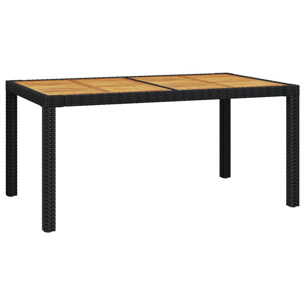 vidaXL 5-tlg. Garten-Essgruppe mit Kissen Poly Rattan Schwarz