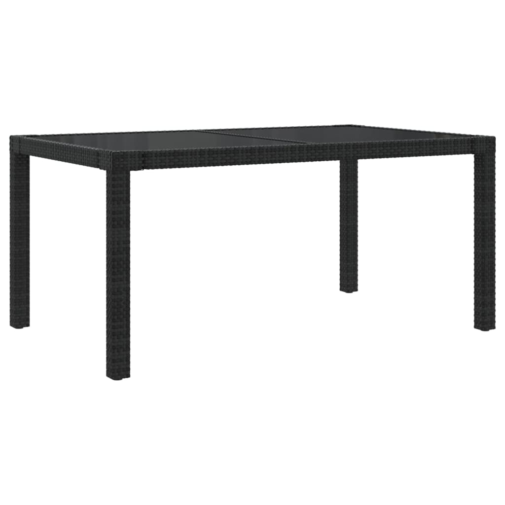 vidaXL 5-tlg. Garten-Essgruppe mit Kissen Poly Rattan Schwarz