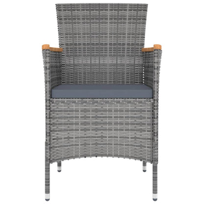 vidaXL 5-tlg. Garten-Essgruppe mit Kissen Poly Rattan Grau