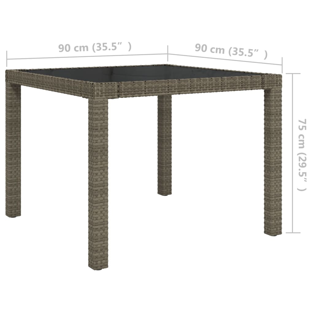 vidaXL 5-tlg. Garten-Essgruppe mit Kissen Poly Rattan Grau