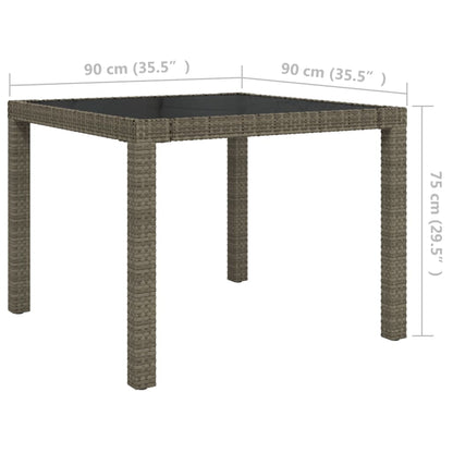 vidaXL 5-tlg. Garten-Essgruppe mit Kissen Poly Rattan Grau