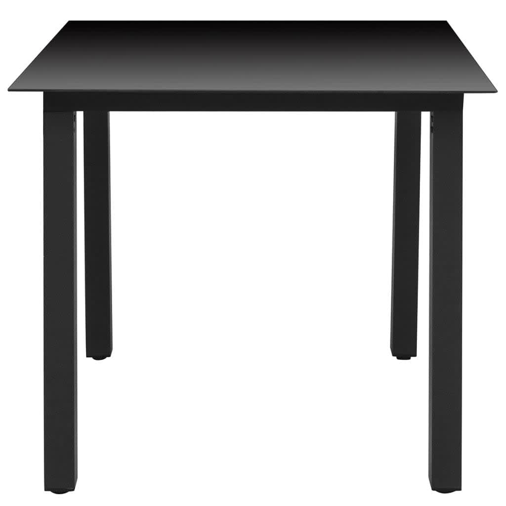 vidaXL 5-tlg. Garten-Essgruppe mit Kissen Poly Rattan Schwarz