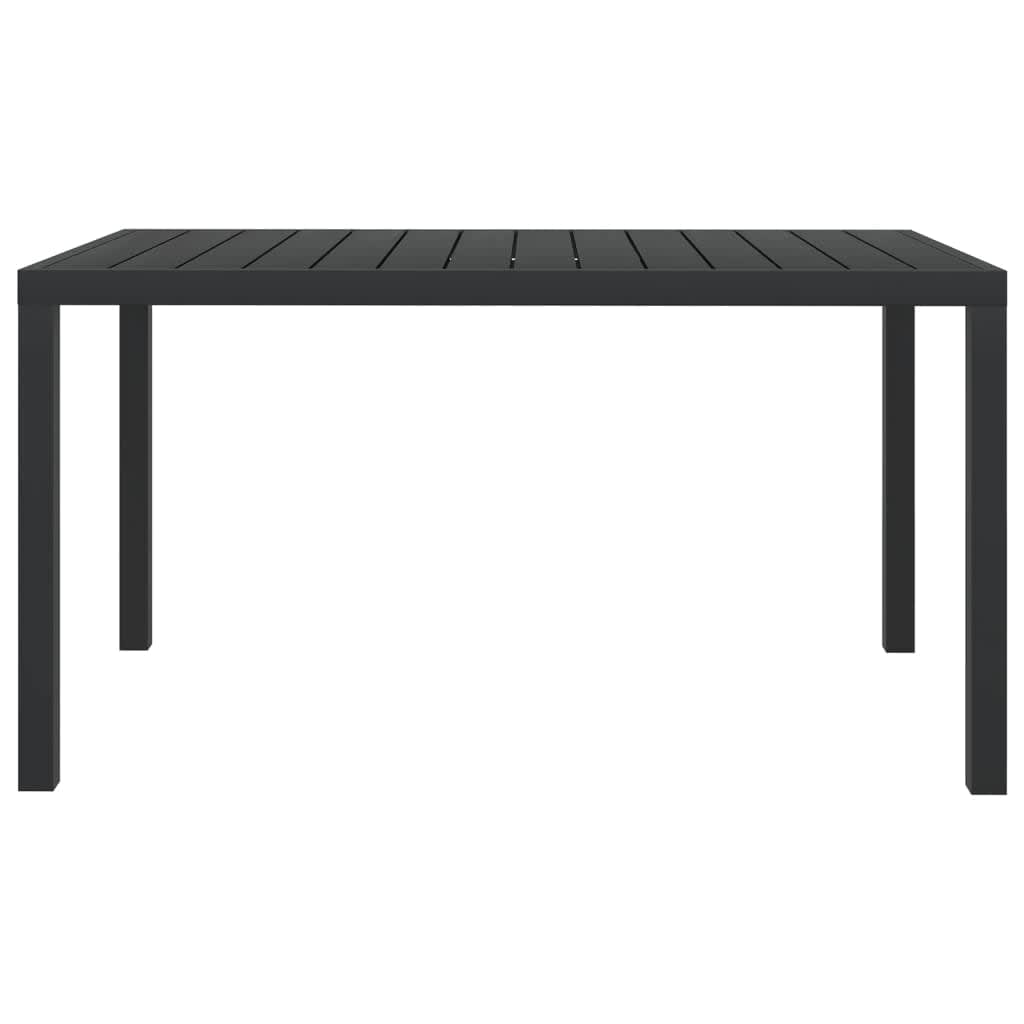 vidaXL 5-tlg. Garten-Essgruppe mit Kissen Poly Rattan Schwarz