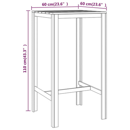 vidaXL Bartisch 60x60x110 cm Imprägniertes Kiefernholz