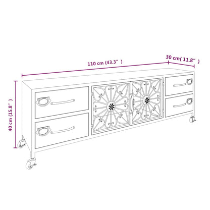 vidaXL TV-Schrank Silbern 110x30x40 cm Eisen