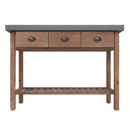 vidaXL Konsolentisch 110x35x80 cm Massivholz Tanne