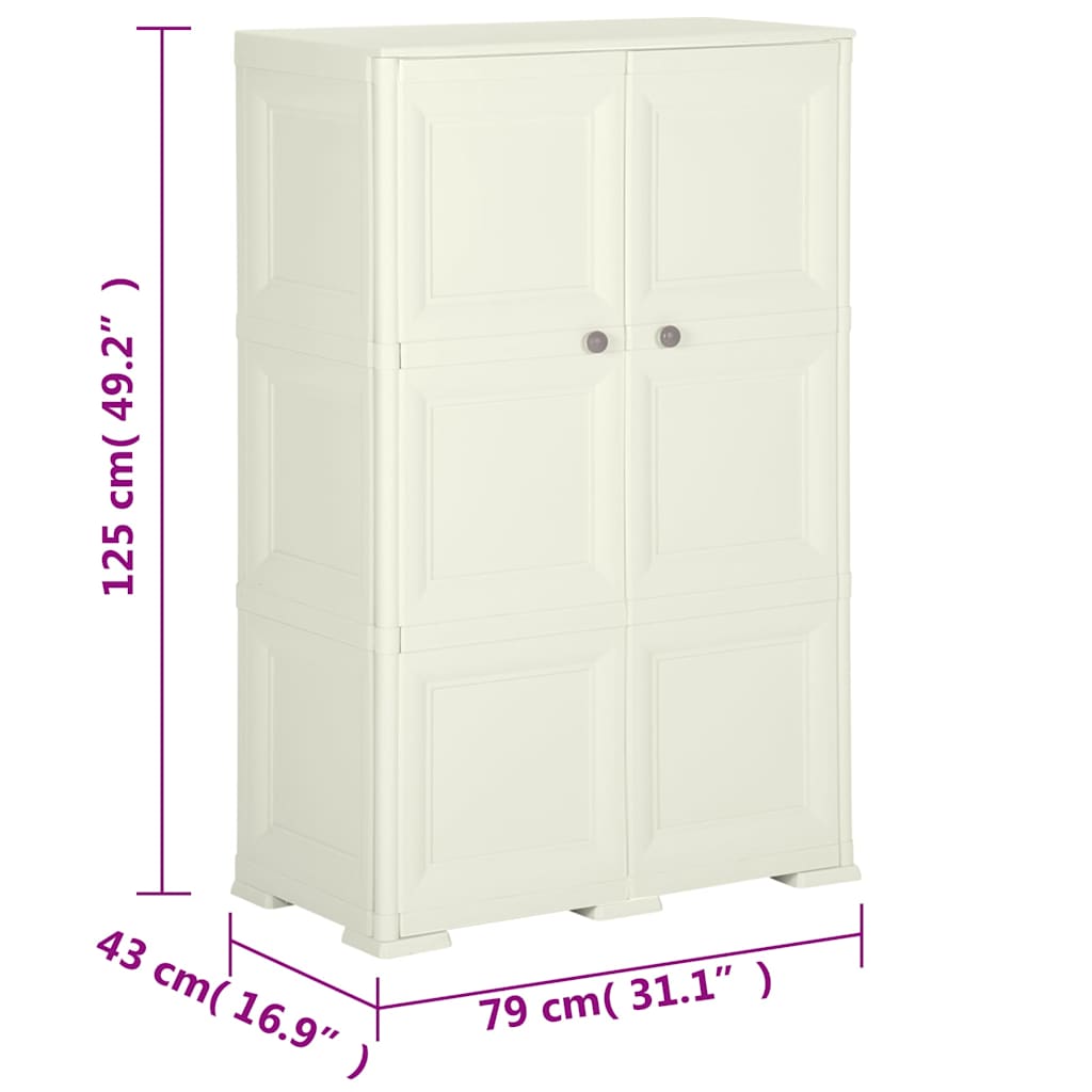 vidaXL Kunststoffschrank 79x43x125 cm Holzdesign Vanilleeis