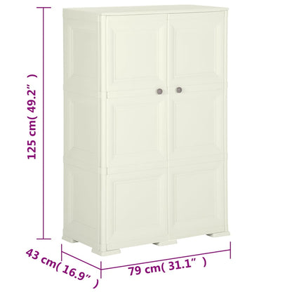 vidaXL Kunststoffschrank 79x43x125 cm Holzdesign Vanilleeis