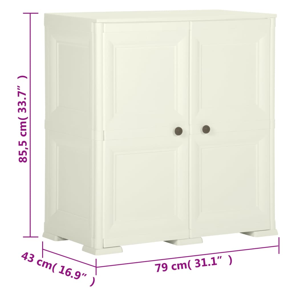 vidaXL Kunststoffschrank 79x43x85,5 cm Holzdesign Vanilleeis