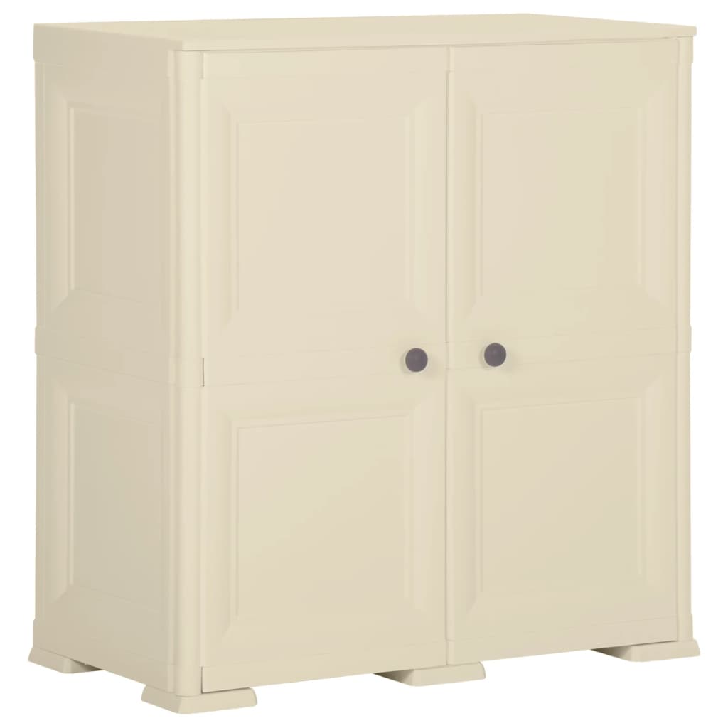 vidaXL Kunststoffschrank 79x43x85,5 cm Holzdesign Angora-Weiß