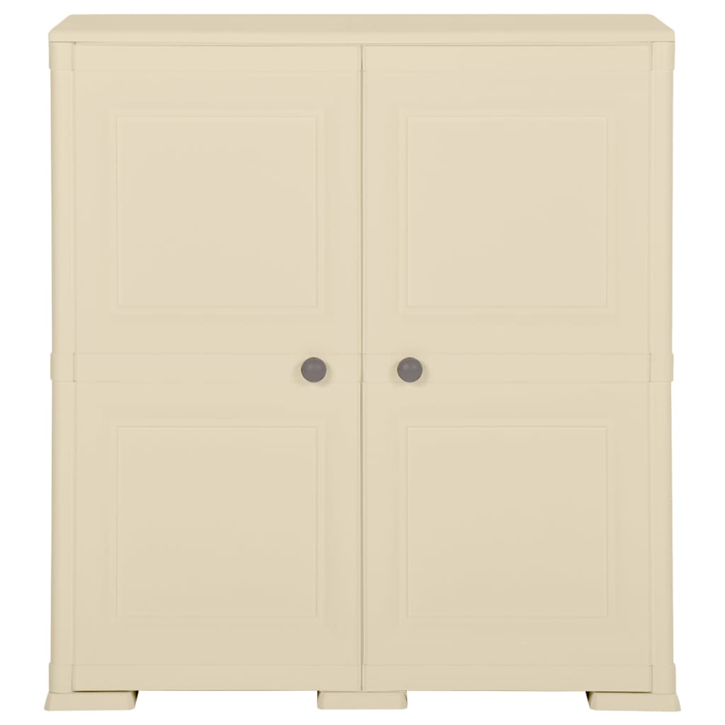 vidaXL Kunststoffschrank 79x43x85,5 cm Holzdesign Angora-Weiß