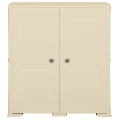 vidaXL Kunststoffschrank 79x43x85,5 cm Holzdesign Angora-Weiß