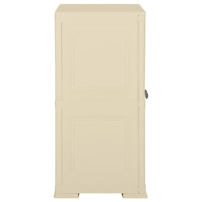 vidaXL Kunststoffschrank 79x43x85,5 cm Holzdesign Angora-Weiß