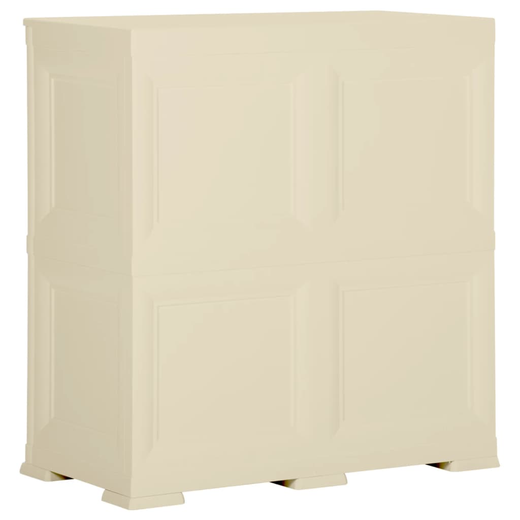 vidaXL Kunststoffschrank 79x43x85,5 cm Holzdesign Angora-Weiß