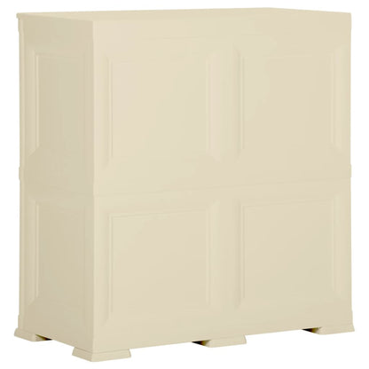 vidaXL Kunststoffschrank 79x43x85,5 cm Holzdesign Angora-Weiß