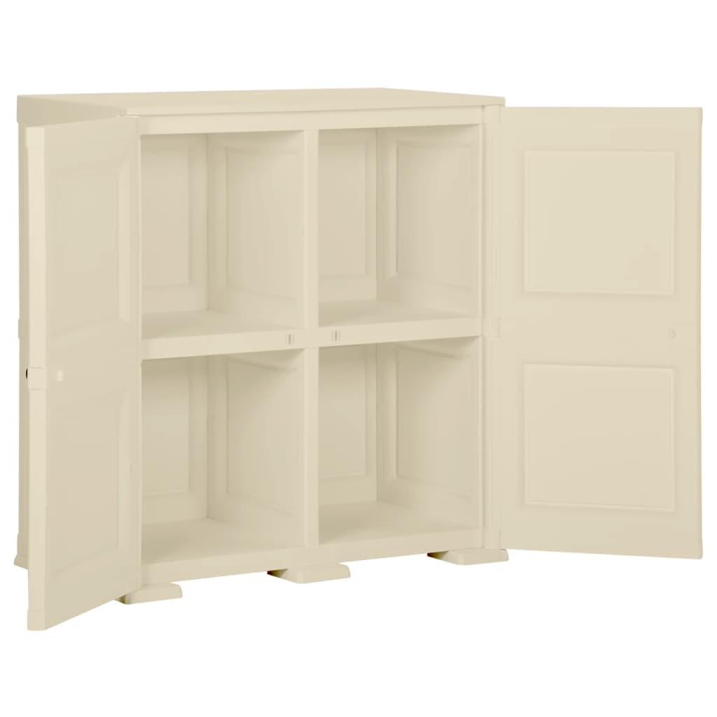 vidaXL Kunststoffschrank 79x43x85,5 cm Holzdesign Angora-Weiß