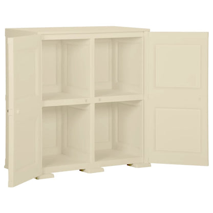 vidaXL Kunststoffschrank 79x43x85,5 cm Holzdesign Angora-Weiß
